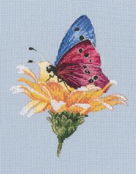 M751 Набор для вышивания РТО "Бабочка на цветке"