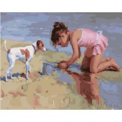 GX26925 Картина по номерам Paintboy "Девочка на пляже"