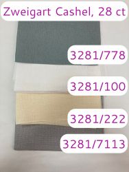 Набор тканей равномерного плетения Cashel Zweigart, 50х35 4шт. (цвета 222, 7113, 100, 778) КАШ1