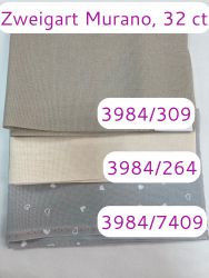 Набор тканей равномерного плетения Murano Zweigart, 50х35 3шт. (цвета 7409, 264, 306) МУР4