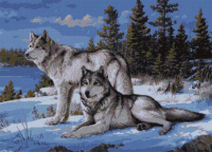 АМА2-013 Алмазная мозаика ТМ Наследие "Зимние волки"