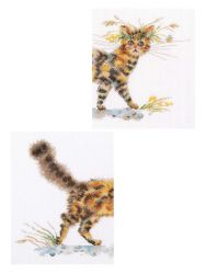M842 Набор для вышивания РТО "Смотри кошку целиком" (2 части)