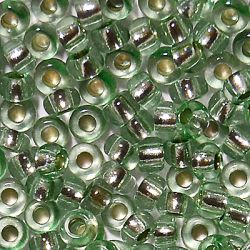 78162 Бисер стеклянная зелень прозрачный с серебряным центром (Preciosa)