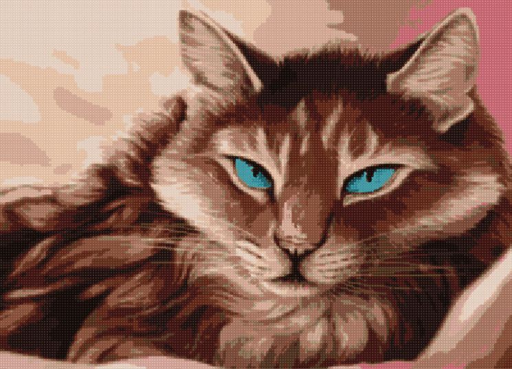 АМА2-023 Алмазная мозаика ТМ Наследие "Кошка с голубыми глазами"