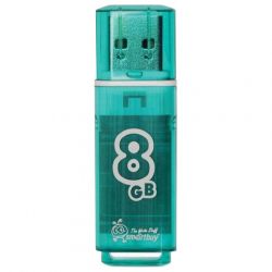 Флеш-диск 8 GB, SMARTBUY Glossy, USB 2.0, зеленый, SB8GBGS-G
