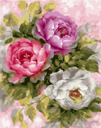 GX 25869 Картина по номерам Paintboy "Три розы"