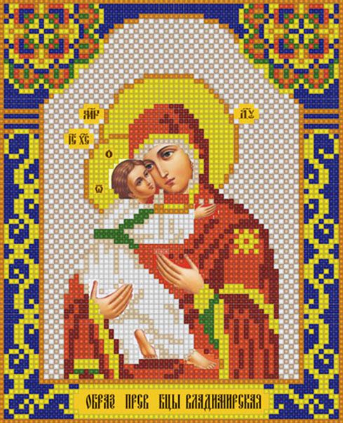 ИМА4-017 Алмазная мозаика ТМ НАСЛЕДИЕ "Пресвятая Богородица Владимирская"