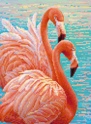 БСА3-124 Алмазная мозаика ТМ Наследие "Оранжевые фламинго"