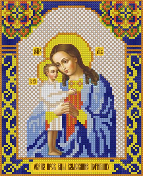 ИМА4-023 Алмазная мозаика ТМ НАСЛЕДИЕ "Пресвятая Богородица Взыскание погибших"