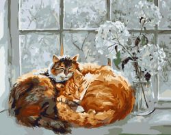 GX7342 Картина по номерам Paintboy "Спящие котики"