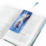 Закладка для книг с линейкой, 3D-объемная, BRAUBERG "Дельфины", с декоративным шнурком, 128094
