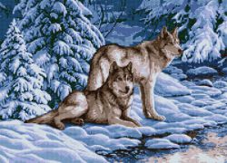 АМА2-052 Алмазная мозаика ТМ Наследие "Снежные волки"