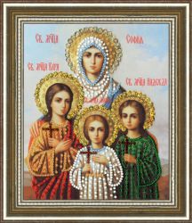РТ-136 Набор для вышивания Золотое Руно "Икона Святых Мучениц Веры Надежды Любви и матери их Софии"