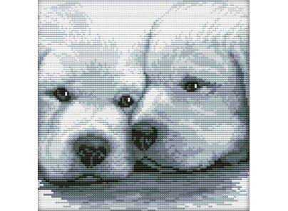Набор для вышивания крестом Белоснежка "Два белых щенка" 2170-14