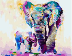 GX25708 Картина по номерам Paintboy "Радужные слоны"