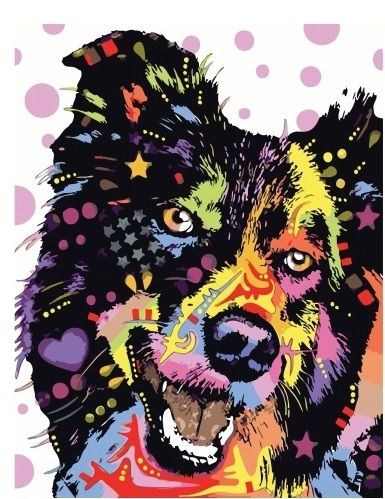 GX34322 Картина по номерам PAINTBOY "Разноцветная собака" 
