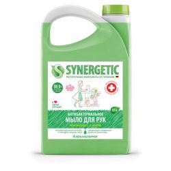 Мыло жидкое антибактериальное 3,5 л SYNERGETIC "Лемонграсс и мята", антизапах, 105201