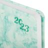 Ежедневник датированный 2023 А5 138x213 мм BRAUBERG "Marble", под кожу, бирюзовый, 114020