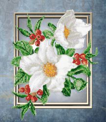 КБ-433 Схема для вышивания бисером ТМ Наследие "Белый цветок"